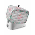 thumbnail image 1 of Pink Flamingo Toaster Cover 2 Slice, Small Kitchen Appliance Covers, Green Summer Tropical Botanical Grey Plaid Toaster Oven Cover with Loop, Bread Machine Cover Polyester Dust Cover Protection, 1 of 4
