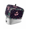 thumbnail image 1 of Pink Flamingo Toaster Cover 4 Slice, Large Kitchen Appliance Covers, Green Summer Tropical Botanical Black Toaster Oven Cover with Loop, Bread Machine Cover Polyester Dust Cover Protection, 1 of 4
