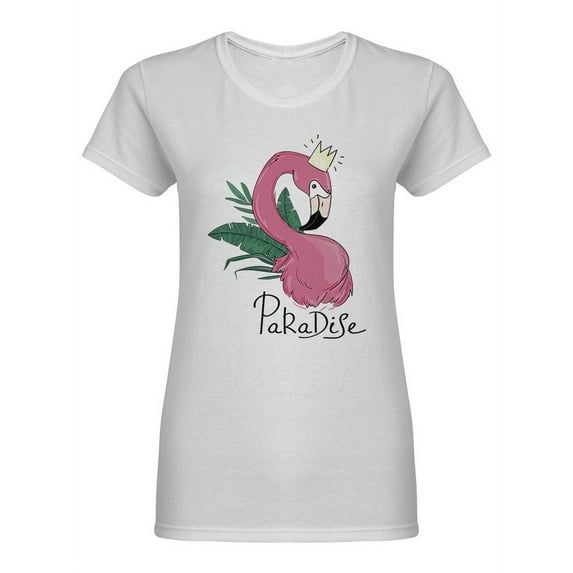 Pink Flamingo Tropical Paradise Shaped T-Shirt Women -Image by Shutterstock, Female XX-Large