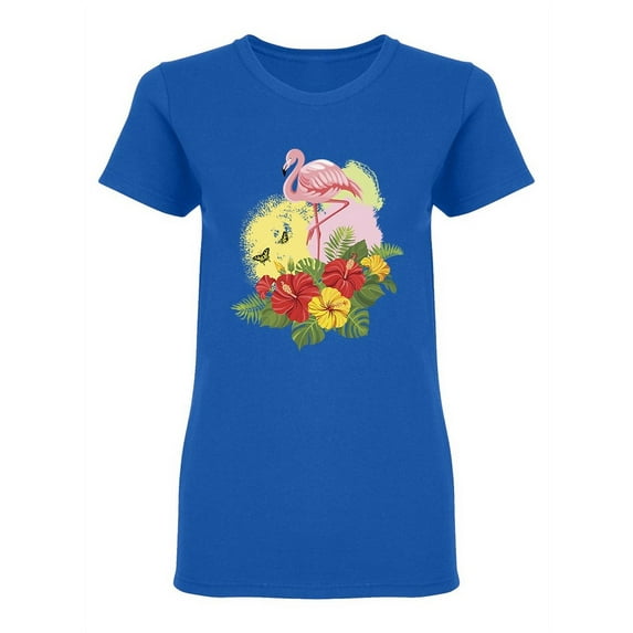 Pink Flamingo Tropical Style Shaped T-Shirt Women -Image by Shutterstock, Female Large