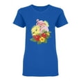 thumbnail image 1 of Pink Flamingo Tropical Style Shaped T-Shirt Women -Image by Shutterstock, Female Small, 1 of 2