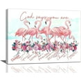 thumbnail image 1 of Pink Flamingo Wall Art Flamingo Bathroom Pictures Wall Decor Flamingo Canvas Painting Prints God Says You Are Inspirational Quotes Modern Artwork Decoration for Girls Room Bedroom Living Room 16"x12", 1 of 6