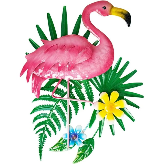 Pink Flamingo Wall Decor, Outdoor Metal Wall Art, Flamingo Gifts for