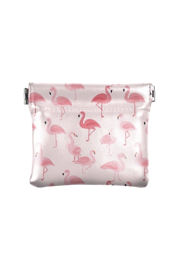 Pink Flamingo Wallet Small PU Leather Change Pouch Wallet for Women
