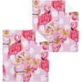 thumbnail image 1 of Pink Flamingo Wash Cloth Set of 2, 12 x 12 Inch Cotton Baby Washcloths Highly Absorbent and Soft Feel Fingertip Towels Face Towels for Bathroom, Gym, Spa Washcloth Gift, 1 of 7