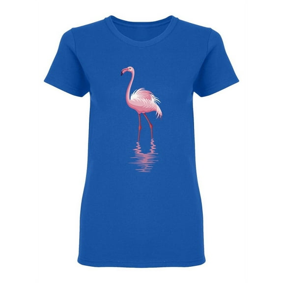 Pink Flamingo Watercolor Shaped T-Shirt Women -Image by Shutterstock, Female Large
