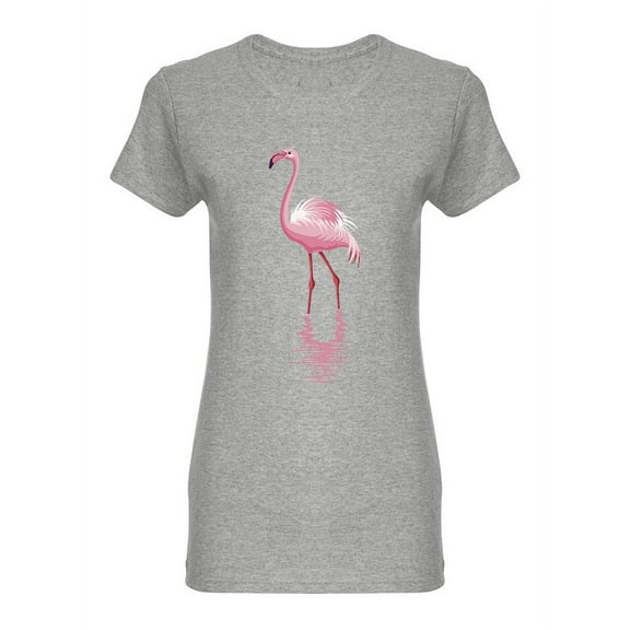 Pink Flamingo Watercolor Shaped T-Shirt Women -Image by Shutterstock, Female XX-Large
