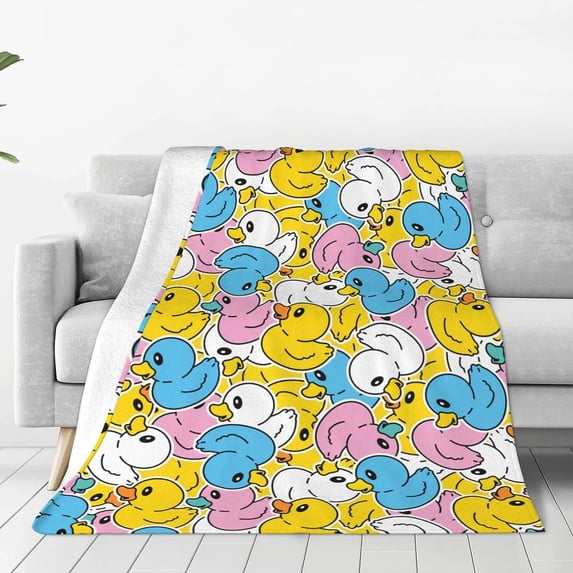 Pink Flamingo and Palm Leaves Throw Blanket for Bed Sofa Couch Fleece Blankets Lightweight Soft Cozy 50"x40"