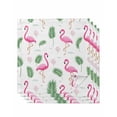 thumbnail image 1 of Pink Flamingos Cloth Napkins Set of 4 Reusable Dinner Napkins, Summer Green Tropical Palm Leaves Cocktail Napkin Washable Table Napkins for Wedding/Holiday Party/Baby Shower 20"x20", 1 of 7