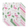 thumbnail image 1 of Pink Flamingos Cloth Napkins, Summer Green Tropical Palm Leaves Washable and Reusable Dinner Napkins Set of 6, Table Napkin for Kitchen Party Birthday Wedding Hotel Housewarming 20"x20", 1 of 8