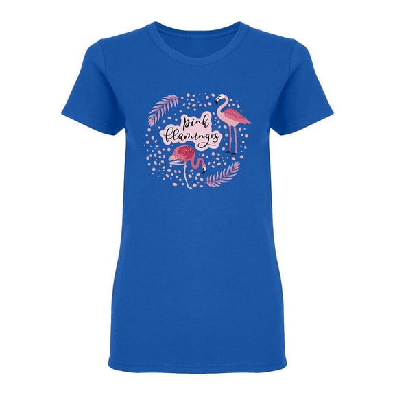 Pink Flamingos Design Shaped T-Shirt Women -Image by Shutterstock, Female Small