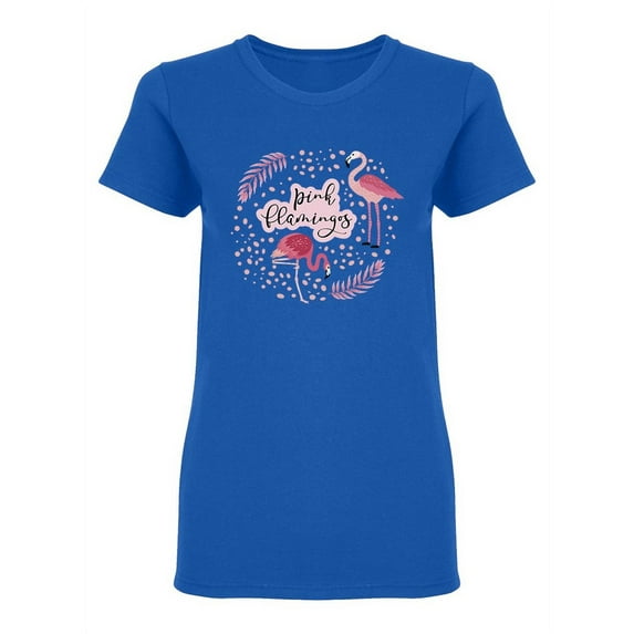 Pink Flamingos Design Shaped T-Shirt Women -Image by Shutterstock, Female x-Large