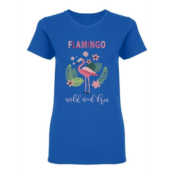 Pink Flamingos Exotic Birds Shaped T-Shirt Women -Image by Shutterstock, Female Medium
