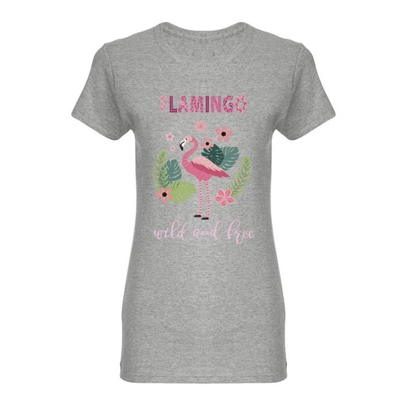 Pink Flamingos Exotic Birds Shaped T-Shirt Women -Image by Shutterstock, Female XX-Large