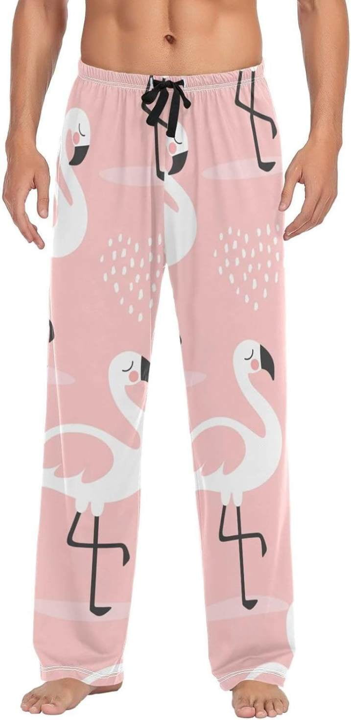Pink Flamingos Ghost Pajama Pants Men s Lounge Pants Light with Drawstring and Pockets Christmas New Year Birthday Father s Day Gifts Small Walmart
