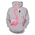 thumbnail image 1 of Pink Flamingos Grey Stars Men's Women Vintage 3D Hooded Sweatshirt - All-Season Loose Fit Streetwear, 1 of 6