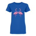 thumbnail image 1 of Pink Flamingos In One Leg Shaped T-Shirt Women -Image by Shutterstock, Female Large, 1 of 2