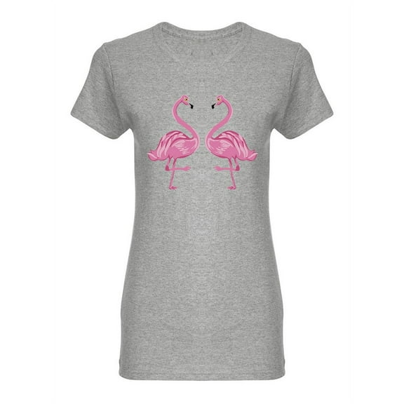 Pink Flamingos In One Leg Shaped T-Shirt Women -Image by Shutterstock, Female XX-Large