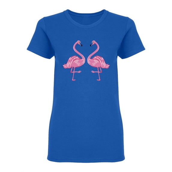 Pink Flamingos In One Leg Shaped T-Shirt Women -Image by Shutterstock, Female x-Large