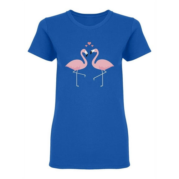 Pink Flamingos Love Shaped T-Shirt Women -Image by Shutterstock, Female XX-Large
