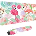 thumbnail image 1 of Pink Flamingos Non-Slip Rubber Large Mouse pad for Desk,Large Gaming Mouse Pad XXL Extended Mouse pad with Stitched Edges Non-Slip Base Water Resist Pad Desk Mat 35.4x15.7inch, 1 of 4