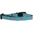 thumbnail image 1 of Pink Flamingos Nylon Ribbon Dog Collar - Small, 1 of 1