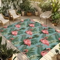 thumbnail image 1 of Pink Flamingos Outdoor Rug for Patio/Deck/Porch, Non-Slip Large Area Rug 6 x 9 Ft, Summer Botanical Watercolor Indoor Outdoor Rugs Washable Area Rugs, Reversible Camping Rug Carpet Runner, 1 of 8