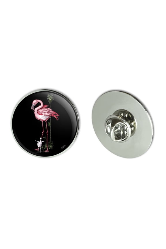 Pink Flamingos Palm Tree Metal 1.1" Tie Tack Hat Lapel Pin Pinback