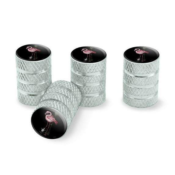 Pink Flamingos Palm Tree Tire Rim Wheel Aluminum Valve Stem Caps - Aluminum
