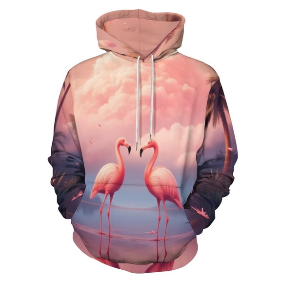 Pink Flamingos Paradise Scene Men's Women New Sweatshirt Hoodie Men's Plus Size Sweatshirt Hooded Sweatshirt 3d Printed Street Men's Cloth