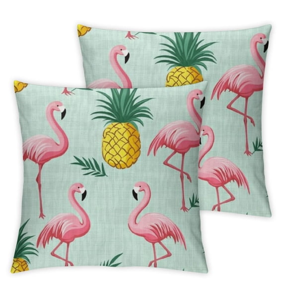Pink Flamingos Pineapples Throw Pillow Covers Pillow Cover with Zipper Throw Pillow Cases Double Sided Plush Pillow Covers Decorative Throw Pillows Covers for Couch Living Room Bedroom