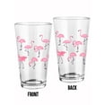 thumbnail image 1 of Pink Flamingos. Pint Glass -Spideals Designs, 16 oz Transparent Glass, 1 of 4