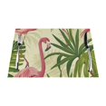 Pink Flamingos and Plants Dining mat, washable, heatresistant, indoor