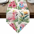 thumbnail image 1 of Pink Flamingos Table Runner Linen Burlap Table Runner 72 Inches Long Summer Palm Leaf Tropical Botanical Dresser Scarves for Kitchen Island Coffee Dining Party Wedding Banquet Holiday Decor 16"x72", 1 of 8