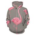 thumbnail image 1 of Pink Flamingos Tropical Leaves 3D Print Hoodie Men Women Autumn Thin Pullover Sweatshirt Vintage Streetwear Tops, 1 of 6