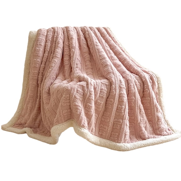 Pink Flannel Fleece Throw Blanket With Teddy Bear Pattern And Soft Warm Material, For Couch Bed Nap All Season Use, 59.05X78.74In, Polyester Fabric