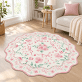 Pink Round Bug Pink Flbow Round Rug 4ft Washable Circle For Bedroom - Walmart.com