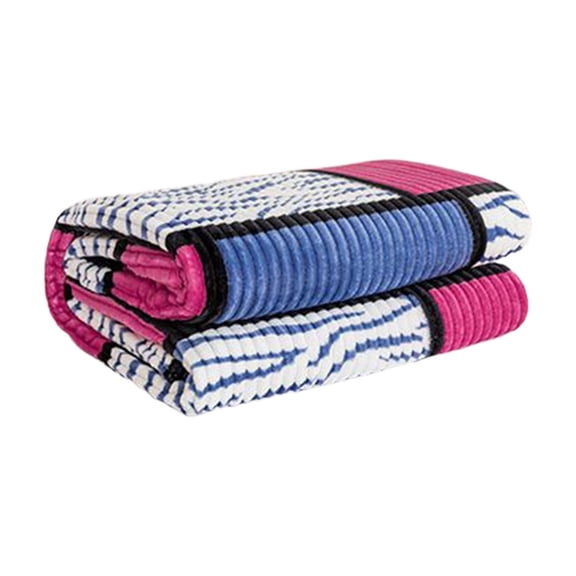 Pink Fleece Blanket Flannel Coverlet Double Dormitory Bed Sheet Checkered Design With Drawstring Soft Warm Lightweight For Sofa Couch Bed Room Decor 39.37X27.56 Inches 0.55Lb 1Pc