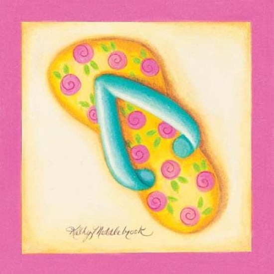 Pink Flip Flop IV Canvas Art - Kathy Middlebrook (24 x 24)