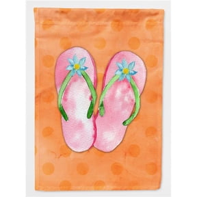 Pink Flip Flops Orange Polkadot Flag - Garden Size