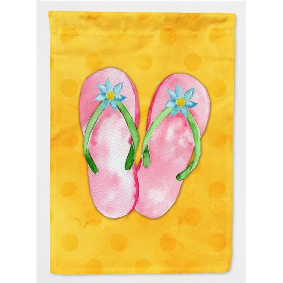Pink Flip Flops Yellow Polkadot Flag Canvas - House Size