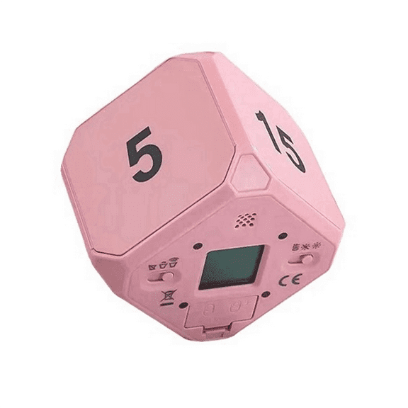 Pink Flip-To-Change Mini Digital Timer, LED Display, 4 Preset Times, Dual Mode, Countdown Cooking Timer