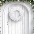 thumbnail image 1 of Pink Flocked Artificial Christmas Wreath Front Door Hanging Pine Wreath Indoor Holiday Wall Decor, 1 of 4