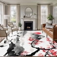 thumbnail image 1 of Pink Floral Area Rug 6x9 Washable Rug Non Slip Tree Birds Mountain Retro Art Botanical Large Area Rug Soft Stainresistant Indoor Floor Carpet for Living Room Bedroom Home Office Dining Room Nursery, 1 of 8