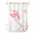 thumbnail image 1 of Pink Floral Art No Hook Shower Curtain Waterproof, Bathroom Curtains with Snap in Liners and See Through Top Window, Watercolor Botanical Spring Flowers Hotel Style Bathtub Curtains Shower 72"Wx96"L, 1 of 8