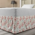 thumbnail image 1 of Pink Floral Bed Skirt, Pastel Tender Repetitive Pattern with Flowers and Birds Print, Elastic Bedskirt Dust Ruffle Wrap Around for Bedding Decor, 4 Sizes, Multicolor, by Ambesonne, 1 of 2