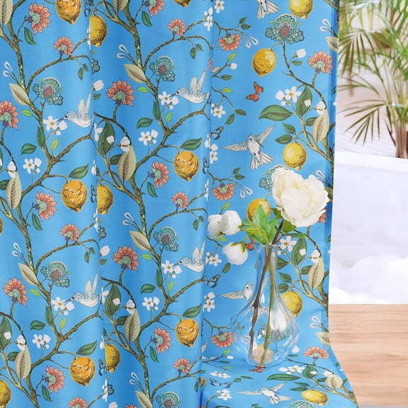 Pink Floral Bird Shower Curtain Jungle Botanical Shower Curtains 60x72, Vintage Farmhouse Chic French Country Girly Style Pink