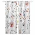thumbnail image 1 of Pink Floral Blackout Curtains 45 Inches Long for Bedroom, Farmhouse Watercolor Spring Flowers Herbs Thermal Insulated Room Darkening Black Out Window Curtain Panels Grommet Drapes for Living Room, 1 of 8