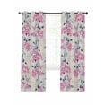thumbnail image 1 of Pink Floral Blackout Curtains, Light Blocking Print Window Curtains, Spring Rustic Botanical Flowers Herbs Thermal Insulated Window Drapes for Living Room Kitchen Cafe 2 Panels, 55"W x 39"L, 1 of 9