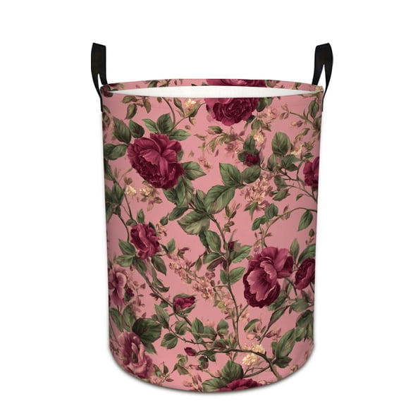 Pink Floral Blossom Dance Print Extra Large Foldable Laundry Basket Stylish Easy to Use for Bedroom Bathroom Laundry Room Oxford Fabric Storage Bin